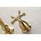 Kingston Brass KS3127NX Two-Handle Wall Mount Bathroom Faucet, Brushed Brass KS3127NX - alternate 3